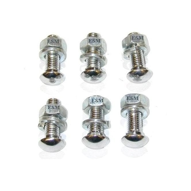 Bumper Bolt & Nut Kit (6) (Chrome) Small Head