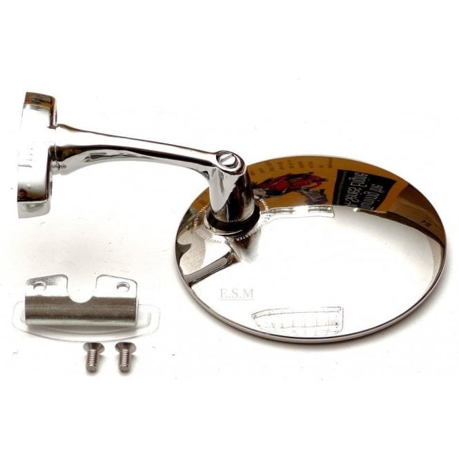 Door Mirror - Clamp-On - Long Stem/Round Head (No Drilling To Fix) TEX
